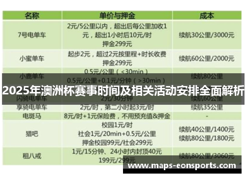 2025年澳洲杯赛事时间及相关活动安排全面解析 2025年澳洲杯赛事时间及相关活动安排全面解析
